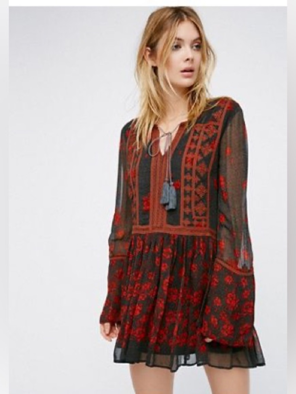 Free People 'Stuck In The Middle With You' Boho Mini Dress